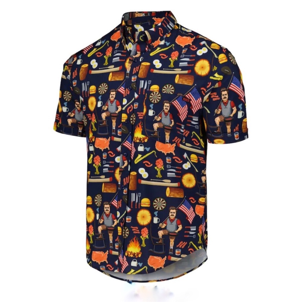 RSVLTS Parks and Recreation Ron Swanson's Shirt of Greatness Performance-Large